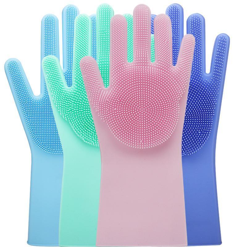 Guantes De Silicona 2 En 1 Con Esponja Glove Better Multifuncional