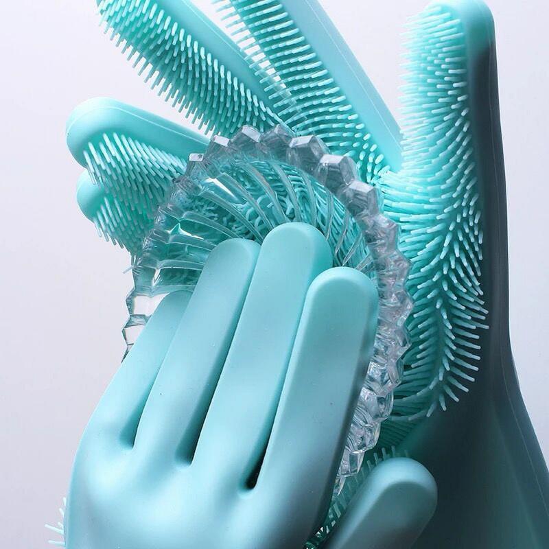 Guantes De Silicona 2 En 1 Con Esponja Glove Better Multifuncional